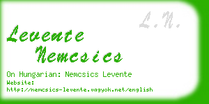 levente nemcsics business card